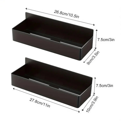 2/4pcs Magnetic Storage Rack Home Punch Free Refrigerator Storage Basket Kitchen Seasoning Jar Holder Bathroom Toiletries Shelf
