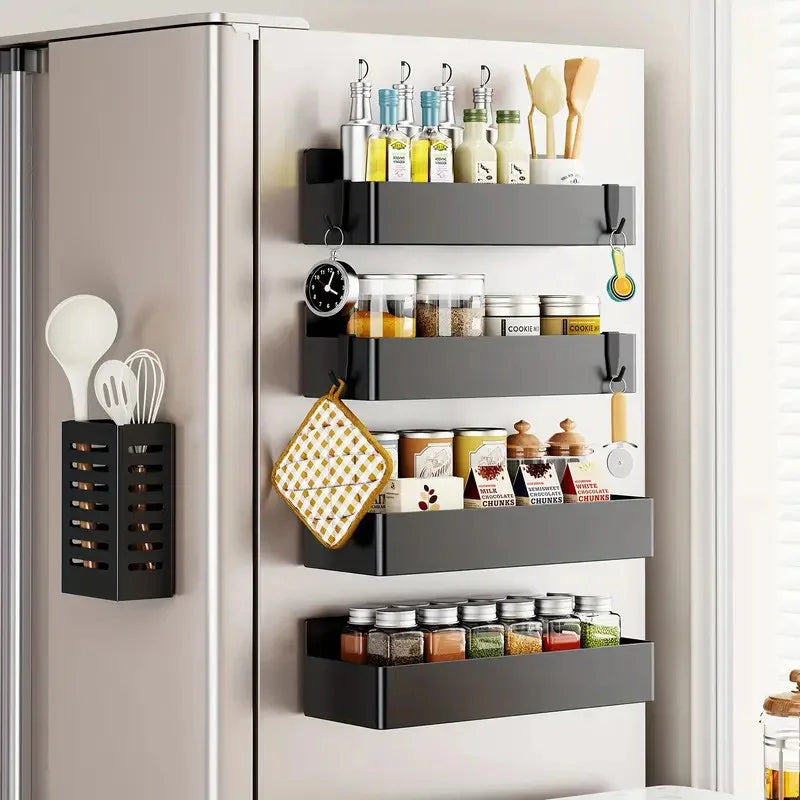 2/4 stücke Magnetische Lagerung Rack-Home Schlag Kostenloser Kühlschrank Lagerung Korb Küche Gewürz Jar Halter Badezimmer Toiletten Regal